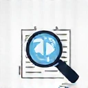 Icona che simboleggia analisi e diagnosi, con una lente d'ingrandimento su un grafico e strumenti medici.